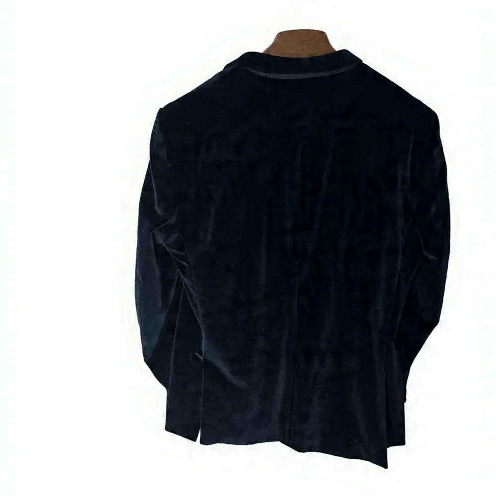 Classic‎ Midnight Blue Velvet Men's Feastive Old Money Elegant Blazer